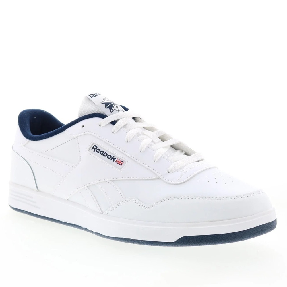 NWT Reebok Club MEMT White Navy Leather Memory Tech Sneakers Size 8